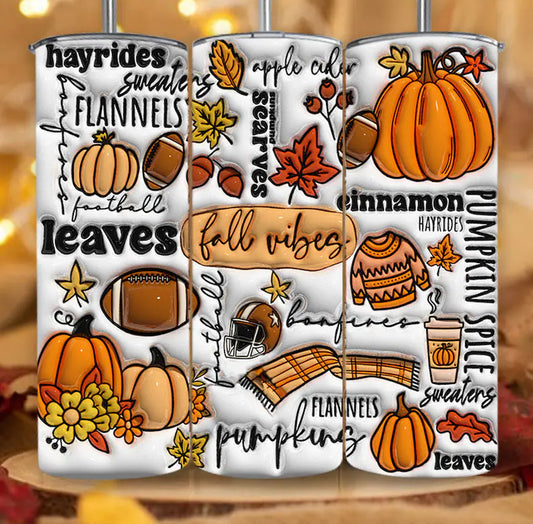 Fall Vibes 3D Tumbler